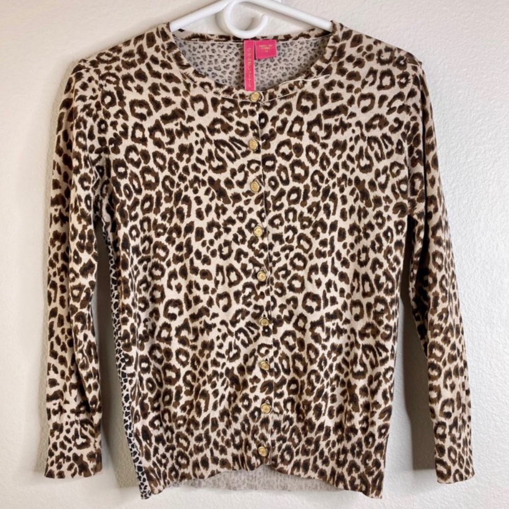 cheetah print button up cardigan